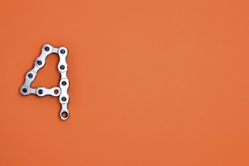 Illustration of Gray Metal Chain in 4 Digit Form