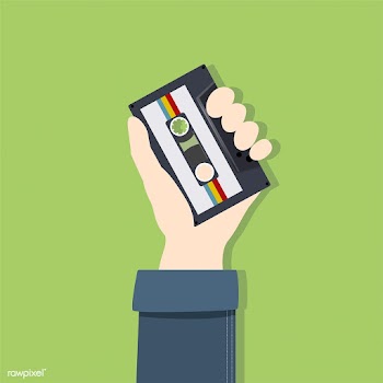 Illustration of hand and cassette | Free stock vector - 251731