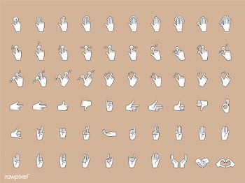 Illustration of hands gesture set in thin lin.. | Free stock vector - 266855