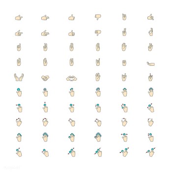 Illustration of hands gesture set in thin lin.. | Free stock vector - 266856