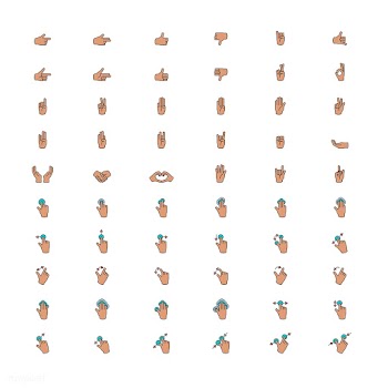 Illustration of hands gesture set in thin lin.. | Free stock vector - 266858