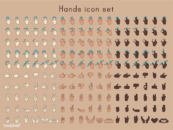 Illustration of hands gesture set in thin lin.. | Free stock vector - 266861