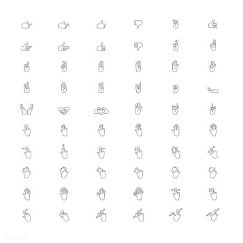 Illustration of hands gesture set in thin lin.. | Free stock vector - 266862