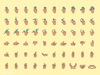 Illustration of hands gesture set in thin lin.. | Free stock vector - 266866
