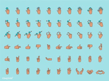 Illustration of hands gesture set in thin lin.. | Free stock vector - 266875