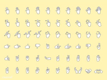 Illustration of hands gesture set in thin lin.. | Free stock vector - 266883