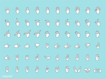 Illustration of hands gesture set in thin lin.. | Free stock vector - 266897