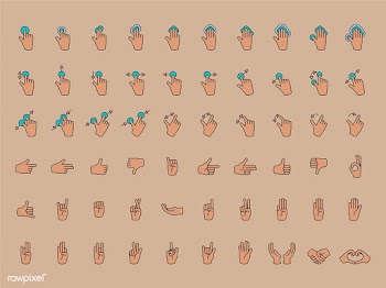 Illustration of hands gesture set in thin lin.. | Free stock vector - 297212