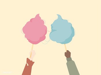 Illustration of hands holding cotton candy | Free stock vector - 414918