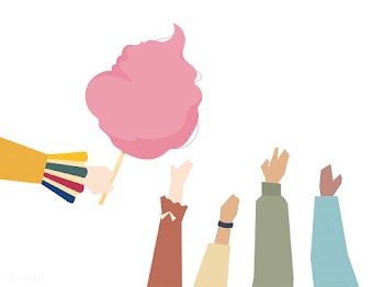 Illustration of hands with cotton candy | Free stock vector - 414883