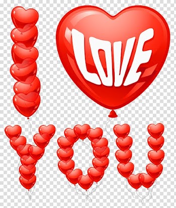 Illustration of heart-shaped I love you balloons, Heart Balloon , I Love You Balloons transparent background PNG clipart