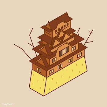 Illustration of Himeji castle in Japan | Free stock vector - 380682