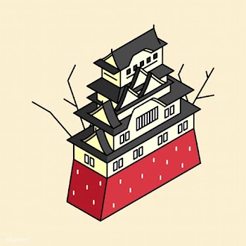 Illustration of Himeji castle in Japan | Free stock vector - 380729