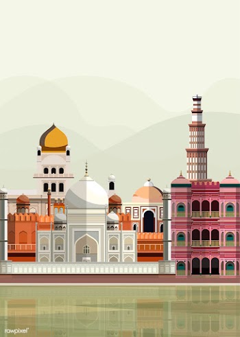 Illustration of Indian landmarks | Free stock vector - 393676