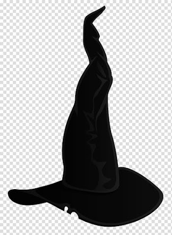 Illustration of long gray wizard hat, Witch hat Witchcraft , Large Black Witch Hat transparent background PNG clipart