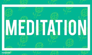 Illustration of meditation word on green back.. | Free stock vector - 390468