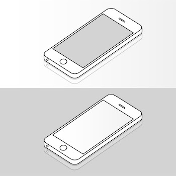 Illustration of mobile phone isolated