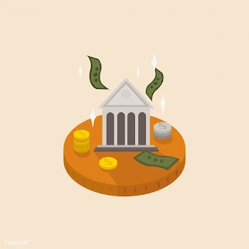 Illustration of money and a bank | Free stock vector - 60289
