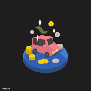 Illustration of money and a car | Free stock vector - 60253