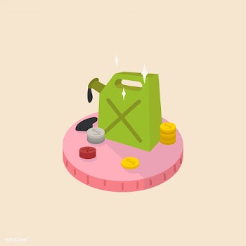 Illustration of money and a fuel container | Free stock vector - 60292