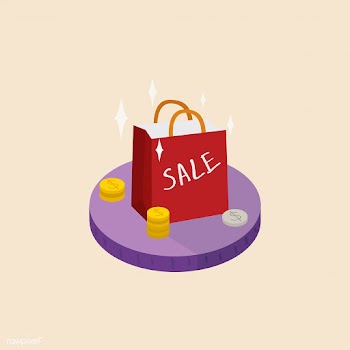 Illustration of money and a shopping bag | Free stock vector - 60288