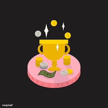 Illustration of money and a trophy | Free stock vector - 60265