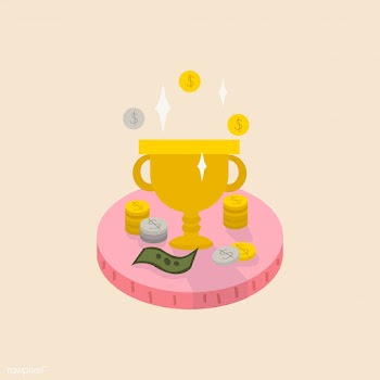 Illustration of money and a trophy | Free stock vector - 60281
