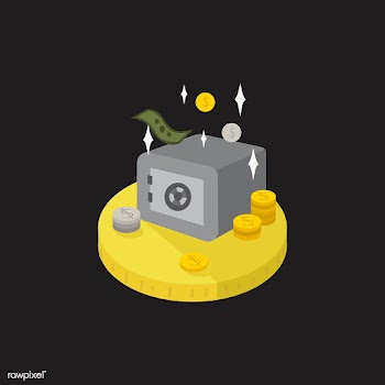 Illustration of money and a vault | Free stock vector - 60241