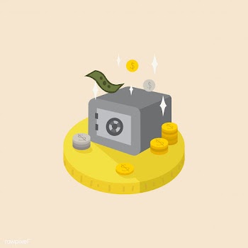 Illustration of money and a vault | Free stock vector - 60285