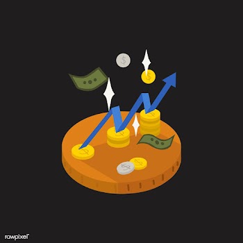 Illustration of money and an upward arrow | Free stock vector - 60230
