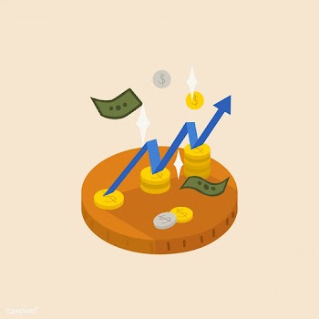 Illustration of money and an upward arrow | Free stock vector - 60280