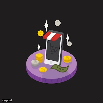 Illustration of money and online shopping | Free stock vector - 60226