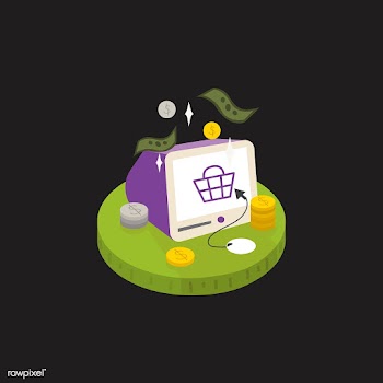 Illustration of money and online shopping | Free stock vector - 60242