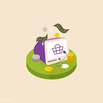 Illustration of money and online shopping | Free stock vector - 60277