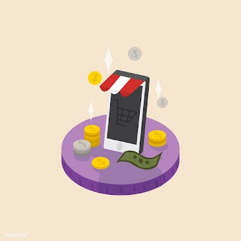 Illustration of money and online shopping | Free stock vector - 60287