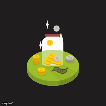 Illustration of money and savings in a jar | Free stock vector - 60264