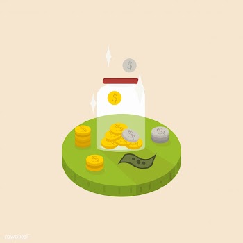 Illustration of money in a jar | Free stock vector - 60273