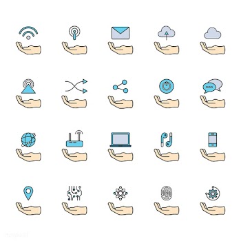 Illustration of online network icons set | Free stock vector - 297211