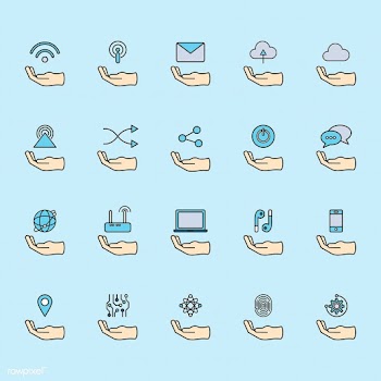 Illustration of online network icons set | Free stock vector - 297236