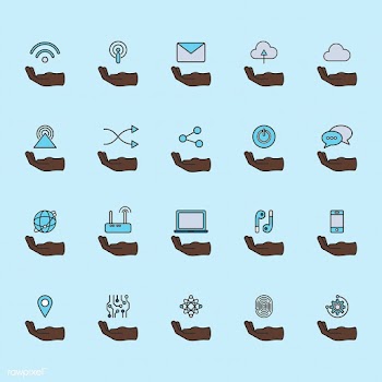 Illustration of online network icons set | Free stock vector - 297255