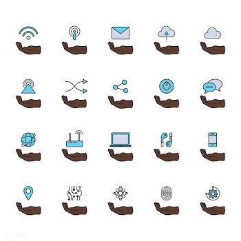 Illustration of online network icons set | Free stock vector - 297267