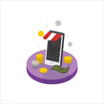 Illustration of online shopping and cash icon | Free stock vector - 60250
