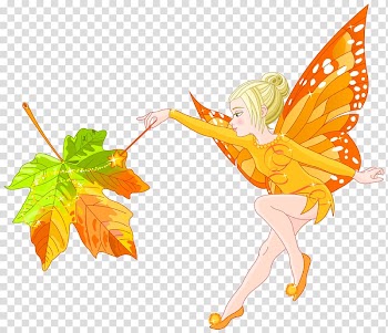 Illustration of orange fairy, Fairy Autumn Fairie Festival , Autumn Fairy transparent background PNG clipart