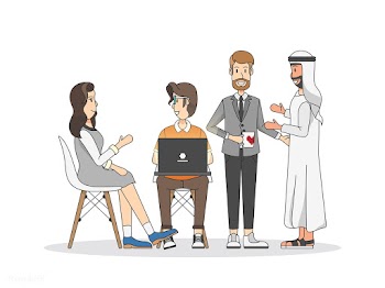 Illustration of people having a meeting | Free stock vector - 399493