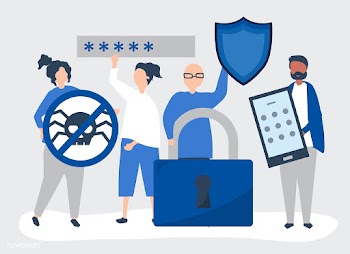 Illustration of people with privacy and secur.. | Free stock vector - 478781