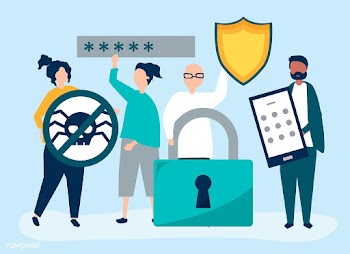 Illustration of people with privacy and secur.. | Free stock vector - 478838