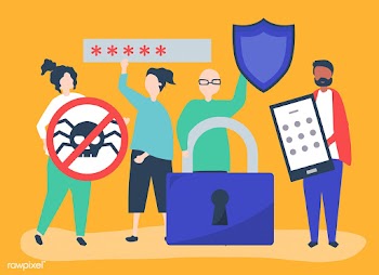 Illustration of people with privacy and secur.. | Free stock vector - 479387