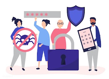 Illustration of people with privacy and secur.. | Free stock vector - 479630