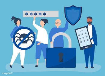 Illustration of people with privacy and secur.. | Free stock vector - 480399