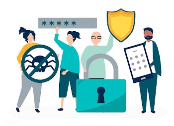 Illustration of people with privacy and secur.. | Free stock vector - 480445